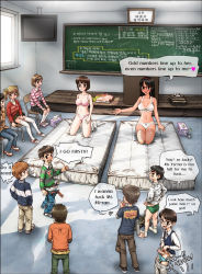  5girls 6+boys age_difference anatomy annoyed belt blue_briefs blush bra briefs bulge chair chalkboard chalkboard_writing classroom clothes_lift unworn_clothes embarrassed erection erection_under_clothes excited folded_clothes foreskin glasses gogocherry green_briefs hands_in_pockets hands_on_own_knees happy hard-translated highres imminent_penetration jealous kneeling legs_together loli looking_at_another lube male_underwear masturbation mattress mature_female multiple_boys multiple_girls naughty_face nervous open_pants panties pants pants_pull unworn_pants partially_translated penis pout pubic_hair queue sex sex_ed shirt_lift shota showing_off side-by-side sitting skirt skirt_lift smile smirk socks sweat talking teacher third-party_edit thumbs_up tissue_box translated translation_request uncensored underwear underwear_down underwear_only undressing watching white_briefs  rating:Explicit score:268 user:dpsgkdnlzl