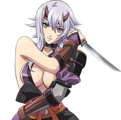  00s belt breasts knife lowres ninja queen&#039;s_blade shizuka_(queen&#039;s_blade) white_hair  rating:Sensitive score:32 user:snumpkin