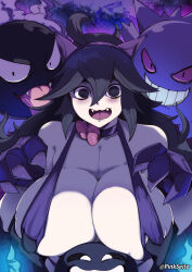  1girl @_@ alternate_breast_size animal_ears breasts claws covered_erect_nipples creatures_(company) fake_animal_ears game_freak gastly gen_1_pokemon gengar grabbing grabbing_another&#039;s_breast hex_maniac_(pokemon) large_breasts long_hair looking_at_viewer messy_hair nintendo orphen_(pink_seito) pokemon pokemon_(creature) pokemon_tower_ghost pokemon_xy smile upper_body very_long_hair  rating:Questionable score:33 user:danbooru