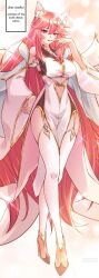  1girl animal_ears fox_ears fox_girl fox_tail highres it_all_start_with_the_heavenly_fate_system long_hair manhua multiple_tails pink_hair tail  rating:General score:6 user:Kririos