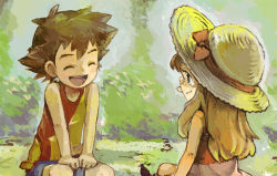  10s 1boy 1girl aged_down ash_ketchum bare_shoulders black_hair blonde_hair brown_hair couple creatures_(company) dress forest game_freak grass green_eyes happy hat hetero hug knees legs long_hair looking_at_another lowres miniskirt nature nintendo open_mouth outdoors pokemon pokemon_(anime) pokemon_xy serena_(pokemon) shirt short_hair shortband shorts sitting skirt straw_hat sundress teeth tongue tree v_arms worried  rating:Sensitive score:77 user:Genesect2013