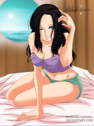  1girl black_hair blue_eyes breasts cleavage large_breasts long_hair midriff navel nico_robin one_piece tagme  rating:Questionable score:29 user:KaosJ