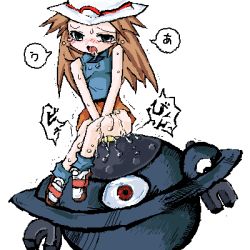  artist_request blue_eyes blush brown_hair creatures_(company) game_freak gen_4_pokemon green_(pokemon) hat implied_sex long_hair lowres magnezone nintendo pokemon pokemon_(creature) pokephilia pussy_juice sexually_suggestive skirt sweat tears  rating:Explicit score:6 user:wp_Dai