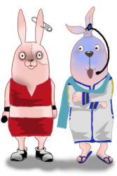  kaito_(vocaloid) kirenenko_(usavich) lowres meiko_(vocaloid) parody putin_(usavich) rabbit tagme usavich vocaloid  rating:Sensitive score:2 user:Hana-Chan