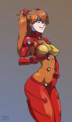  1girl alternate_costume arched_back artist_name ass blue_eyes bodysuit breasts brown_hair collarbone covered_erect_nipples covered_navel evangelion:_2.0_you_can_(not)_advance eyebrows_hidden_by_hair feet_out_of_frame female_focus female_masturbation flannaganthered gloves grabbing_own_breast gradient_background grin hair_between_eyes hair_ornament hip_vent hourglass interface_headset legs_together long_hair long_sleeves looking_down masturbation masturbation_through_clothes medium_breasts multicolored_bodysuit multicolored_clothes naughty_face navel neon_genesis_evangelion no_bra no_panties open_mouth orange_hair pilot_suit plugsuit puffy_nipples rebuild_of_evangelion red_bodysuit see-through shiny_clothes smile solo solo_focus souryuu_asuka_langley standing teeth test_plugsuit thick_thighs thighs twintails underboob wide_hips 
