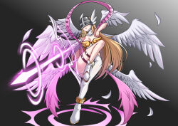  angel angel_girl angewomon digimon digimon_(creature) head_wings long_hair mask wings  rating:Questionable score:3 user:Chaos11