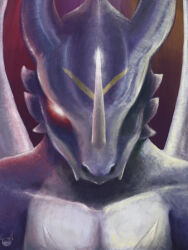 digimon digimon_(creature) horns muscular red_eyes solo wings xv-mon