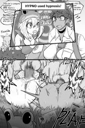  2boys 2girls anus ass blush breasts censored clothed_sex clothes collar creatures_(company) dark-skinned_female dark_skin earrings game_freak gen_1_pokemon hypno hypnosis interracial jewelry looking_at_viewer lying mating_press medium_breasts mind_control monochrome mosaic_censoring multiple_boys multiple_girls nintendo open_mouth piercing pokemon short_hair smile vaginal 