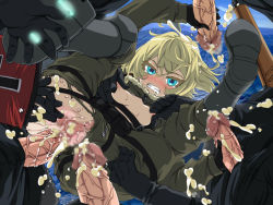 1girl 4boys after_vaginal aftersex black_footwear black_gloves blonde_hair blue_eyes blush boots breasts breasts_out censored clenched_teeth clothed_sex cum cum_in_ass cum_in_pussy from_below gloves group_sex handjob hetero jitome loli lolita_channel military_uniform mosaic_censoring multiple_boys nipple_stimulation nipple_tweak nipples penis sex small_breasts solo_focus takahama tanya_degurechaff tears teeth torn_clothes uniform vaginal veins veiny_penis youjo_senki rating:Explicit score:85 user:Domestic_Importer