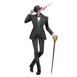  1boy ainz_ooal_gown black_tuxedo flower full_body gloves hat jewelry official_art overlord_(maruyama) red_eyes ring shoes simple_background skeleton skull solo tuxedo cane white_background white_gloves  rating:Sensitive score:17 user:deltaonix