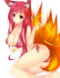  1girl ahri_(league_of_legends) animal_ears artist_request bikini breasts cleavage highres kitsune league_of_legends swimsuit tail  rating:Questionable score:51 user:RaptorQ64
