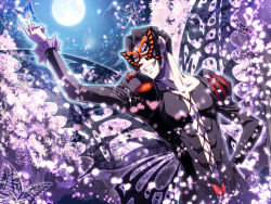 00s 1boy bad_id bad_pixiv_id black_hair busou_renkin butterfly_mask butterfly_wings fabulous grin hand_on_own_hip hip_focus insect_wings male_focus mask papillon purple_hair smile solo wings ywaka