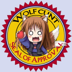  00s animal_ears chibi holo lowres seal_of_approval spice_and_wolf what wolf_ears  rating:Questionable score:13 user:IronChefWookie