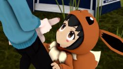  1boy 1girl 3d age_difference animated bigger_male black_hair blush brown_eyes cosplay creatures_(company) cum cum_on_hair eevee eevee_(cosplay) ejaculation erection exhibitionism facial fell2despair game_freak gen_1_pokemon huge_filesize leg_grab loli looking_at_penis looking_up male_masturbation masturbation naughty_face nintendo oral penis poke_kid_(pokemon) pokemon pokemon_swsh public_indecency size_difference source_request testicle_sucking testicles testicles_on_face tongue tongue_out uncensored video  rating:Explicit score:640 user:Hunter_of_Lolis