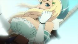  10s 1girl animated animated_gif blonde_hair bouncing_breasts breasts cleavage green_eyes large_breasts senran_kagura yomi_(senran_kagura)  rating:Questionable score:18 user:lkuroi