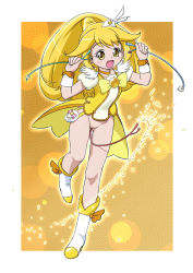  10s 1girl blonde_hair blush boots bottomless catheter cuffs cure_peace highres kise_yayoi magical_girl object_insertion ogu_(oguogu) open_mouth pee peeing precure pussy smile smile_precure! solo uncensored urethral_insertion yellow_eyes  rating:Explicit score:46 user:danbooru