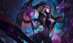  1girl dragon_girl league_of_legends official_art scales tagme tail wings zyra  rating:Sensitive score:14 user:HappyLelPervert