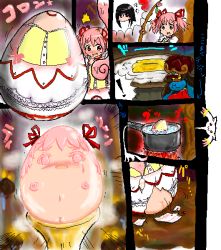 ! 10s :3 akemi_homura aliasing black_eyes black_hair blush bow bow_(weapon) brown_hair buttons cameo comic cooking dress egg egg_(food) eggshell egg_yolk fire flower food frills frying_pan hair_ribbon hardboiled_egg hasunalu headband jewelry kaname_madoka kyubey leaf long_tongue mahou_shoujo_madoka_magica necklace objectification open_mouth pink_eyes pink_hair pot purple_eyes rebirth ribbon rose saliva shaking sidelocks star_(symbol) steam sweatdrop teardrop tears text_focus tongue tongue_out transformation translation_request twintails vore weapon what witch_(madoka_magica) yellow_eyes rating:Explicit score:4 user:tf_charge