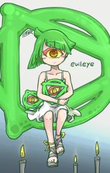  1girl candle cyclops doom_(game) doom_(series) evil_eye_(doom) green_hair id_software kurashiki_nanka monster_girl one-eyed personification  rating:Sensitive score:9 user:LivingCorpse