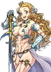  abs armor bikini_armor blonde_hair blue_eyes code_of_princess crown solange_blanchefleur_de_luxe sword weapon  rating:Questionable score:34 user:Dalonomus