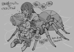  1boy 1girl arthropod_girl assertive_female bdsm blush bondage bondage_male bound bound_wrists breasts clenched_teeth constricted_pupils dated extra_eyes femdom greyscale heart hetero highres hounori insect_girl interspecies kneeling leaning_forward monochrome monster_girl nipples one_eye_closed open_mouth original sex sidelocks signature silk small_breasts spider_girl spider_web spoken_heart taur teeth tongue tongue_out  rating:Explicit score:51 user:ponekad