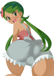 1girl all_fours arm_support armpits ass bare_arms bare_shoulders blush breasts creatures_(company) dark-skinned_female dark_skin female_focus flower game_freak green_eyes green_hair green_hairband hair_flower hair_ornament hairband head_tilt highres long_hair looking_at_viewer low_twintails makoto_daikichi mallow_(pokemon) medium_breasts nintendo nose_blush open_mouth pink_flower pokemon pokemon_(anime) pokemon_sm_(anime) solo swept_bangs teeth twintails upper_teeth_only rating:Sensitive score:44 user:Vardigiil
