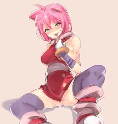  1girl ahoge amy_rose animal_ears bare_shoulders black_thighhighs blush breast_slip breasts dress green_eyes heart heart-shaped_pupils humanization large_breasts looking_at_viewer naso4 nipples no_panties one_breast_out open_mouth personification pink_hair pussy pussy_juice pussy_peek short_hair simple_background sitting sketch smile solo sonic_(series) sonic_boom_(series) sonic_the_hedgehog spread_legs sweat symbol-shaped_pupils thighhighs tongue tongue_out  rating:Explicit score:161 user:BlueBaroness