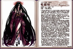  1girl absurdly_long_hair arm_under_breasts bare_shoulders black_eyes black_hair breasts breasts_out character_profile cleavage convenient_censoring crossed_legs hair_censor hair_over_breasts japanese_clothes kejourou kejourou_(monster_girl_encyclopedia) kenkou_cross kimono large_breasts crossed_legs long_hair looking_at_viewer monster_girl monster_girl_encyclopedia monster_girl_encyclopedia_ii off_shoulder official_art open_clothes pale_skin smile solo topless very_long_hair watson_cross yuujo  rating:Questionable score:147 user:Chanterla