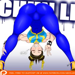  1girl ^_^ aeolus alternate_costume ass bent_over blue_dress bracelet braid breasts cameltoe capcom character_name chun-li closed_eyes curvy double_bun dress grin hair_bun highres huge_ass jewelry large_breasts legs smile solo speech_bubble spiked_bracelet spikes street_fighter street_fighter_zero_(series) teeth thick_thighs thighs twin_braids upside-down_text v view_between_legs wide_hips yellow_footwear  rating:Sensitive score:109 user:Vardigiil