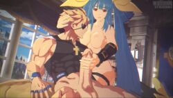  1boy 1girl 3d abs animated arm_support armpits ass_grab audible_music black_shirt blonde_hair blue_hair bottomless breast_sucking breasts cross detached_sleeves dizzy_(guilty_gear) english_text erection eyepatch fingernails guilty_gear guilty_gear_strive guilty_gear_xrd hair_rings hand_on_another&#039;s_ass hand_on_another&#039;s_head handjob hetero incest indoors interior large_breasts large_penis long_hair mature_female moaning monster_girl mother_and_son muscular muscular_male nail_polish nipples nude nursing_handjob partially_undressed pectorals penis red_eyes ribbon scenery seiza shirt short_hair sidelocks sin_kiske sitting sound tagme tail tail_ornament tail_ribbon tank_top testicles thick_thighs thigh_strap thighs twintails video wallimog white_nails window  rating:Explicit score:116 user:Butz05