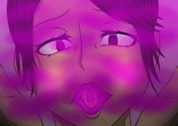  absurdres artist_request black_hair blush breasts femdom heart heart-shaped_pupils highres incoming_kiss lipstick_mark looking_at_viewer mature_female mole pov purple_eyes symbol-shaped_pupils tagme  rating:Questionable score:15 user:coldReactive