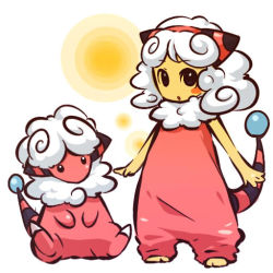 1girl barefoot creatures_(company) flaaffy game_freak gen_2_pokemon hitec moemon nintendo personification pokemon sheep rating:Sensitive score:9 user:Rikko-43