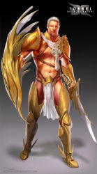  absurdres armor bara highres male_focus muscular penis silencio warrior  rating:Explicit score:15 user:mrmetoo