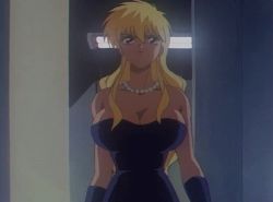 1990s_(style) 1girl animated animated_gif blonde_hair bouncing_breasts breasts jewelry large_breasts lipstick long_hair makeup midorizawa_saki necklace nipples parade_parade undressing rating:Questionable score:37 user:Futa_Wrangler