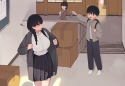 1girl 2boys absurdres brother_and_sister elder_sister_(pepper0) highres incest multiple_boys orgasm pepper0 school sex shota siblings stealth_sex tagme teenage_girl_and_younger_boy rating:Explicit score:232 user:Derpinasex_