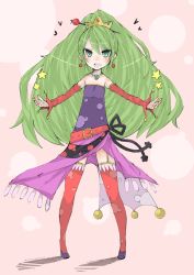  1990s_(style) bad_id bad_pixiv_id bare_shoulders belt blush chibi earrings elbow_gloves final_fantasy final_fantasy_vi fingerless_gloves garter_straps gloves green_eyes jewelry long_hair necklace open_mouth ponytail retro_artstyle rubrub solo thighhighs tina_branford very_long_hair 