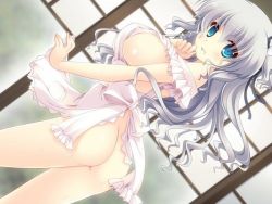  apron artist_request ass breasts character_request large_breasts long_hair looking_at_viewer naked_apron source_request white_hair  rating:Questionable score:23 user:robbiedavies765