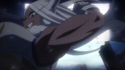  armpits bare_shoulders boku_no_hero_academia breasts highres large_breasts leotard mirko muscular muscular_female rabbit_ears smile smooth_armpits white_hair  rating:Questionable score:19 user:Darkness11