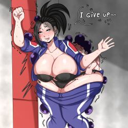  1boy 1girl absurdres anal ass ass_grab black_hair blush boku_no_hero_academia closed_eyes clothed_sex clothes grabbing grabbing_another&#039;s_ass highres huge_ass long_hair lying mineta_minoru open_clothes ponytail purple_hair pussy sex sex_from_behind size_difference sweat yaoyorozu_momo  rating:Explicit score:6 user:xAkira