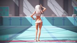  000mmd 1girl 3d animated aqua_eyes ass bikini breasts cleft_of_venus clothes_lift dancing indoors kantai_collection loli long_hair mikumikudance music nipples pool pussy ro-500_(kancolle) shirt_lift silver_hair small_breasts solo sound swimsuit video watermark web_address  rating:Explicit score:381 user:MrShadow