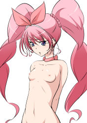  10s 1girl arms_behind_back blue_eyes bow breasts choker cure_melody earrings hairband heart highres houjou_hibiki jewelry long_hair looking_at_viewer magical_girl nipples nude pink_bow pink_hair precure simple_background small_breasts solo suite_precure twintails white_background yonekura_hisaki  rating:Questionable score:33 user:Urzur