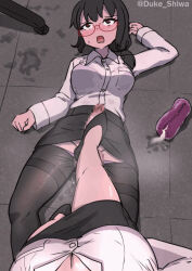  1futa 1girl animated artificial_vagina bare_legs black_footwear black_pantyhose black_skirt blush bra bra_visible_through_clothes breasts brown_eyes brown_hair censored cleavage clenched_teeth clothes_pull collared_shirt cum cum_on_body cum_on_breasts cum_on_clothes cum_on_hair cum_on_self cum_on_upper_body dress_shirt ejaculation facial feet_out_of_frame female_pov femdom footjob full-package_futanari futa_with_female futanari glasses high_heels large_breasts large_penis long_sleeves looking_at_viewer lying miniskirt mosaic_censoring multiple_girls office_lady on_back on_floor open_mouth original panties panty_pull pantyhose pantyhose_pull pencil_skirt penis pink_panties pov projectile_cum pumping purple_bra pussy_juice red-framed_eyewear round_eyewear semi-rimless_eyewear sex_toy shirt shiwa_kou shoejob skirt solo_focus teeth testicles thighband_pantyhose ugoira under-rim_eyewear underwear video wet wet_clothes wet_shirt white_shirt  rating:Explicit score:428 user:IronTiger010