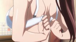  back bra breasts brown_hair highres mitsuki_sohara sora_no_otoshimono underwear white_bra  rating:Questionable score:17 user:NekoSushiRiot