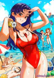  2boys 4girls =_= aircraft_carrier akagi_ritsuko ass ayanami_rei beach_umbrella beard beer_can between_breasts bikini black_hair blonde_hair blue_eyes blue_hair blue_sky blush breasts bright_pupils brown_eyes can cellphone cleavage closed_mouth cloud commentary competition_swimsuit completely_nude contrapposto cooler covering_crotch covering_privates cowboy_shot curvy day drink_can earrings english_commentary eva_02 evangelion_(mecha) facial_hair food fruit grin highleg highleg_swimsuit highres holding holding_can holding_phone ikari_gendou ikari_shinji implied_fellatio innertube jewelry katsuragi_misato large_breasts long_hair looking_at_another looking_at_viewer lying mecha military_vehicle multiple_boys multiple_girls neon_genesis_evangelion nude ocean on_back one-piece_swimsuit open_mouth orange-tinted_eyewear outdoors outstretched_arm paid_reward_available patreon_username phone purple_hair red_bikini red_one-piece_swimsuit robot running salute seiza shading_eyes shiny_clothes shiny_skin ship shore short_hair side-tie_bikini_bottom sitting sky smartphone smile snegovski solo_focus souryuu_asuka_langley standing stud_earrings super_robot swim_ring swimsuit taking_picture tinted_eyewear umbrella v-shaped_eyebrows warship water watercraft watermark watermelon web_address wet wet_hair when_you_see_it whistle whistle_around_neck white_bikini white_pupils wide_hips 