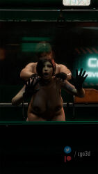  1boy 1girl ada_wong against_window ass black_hair breasts brown_hair capcom cga3d choker curvy doggystyle hetero highres huge_ass huge_breasts interracial large_breasts leon_s._kennedy medium_hair muscular muscular_male resident_evil resident_evil_2 sex sex_from_behind standing standing_sex thick_thighs thighs train train_interior 