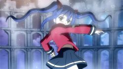 animated animated_gif blue_hair child fairy_tail navel twintails wendy_marvell wind rating:Sensitive score:38 user:Shaku