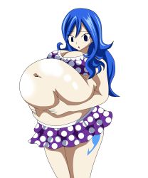  1girl absurdres belly belly_grab bikini blue_hair breasts fairy_tail fat highres juvia_lockser large_breasts navel solo swimsuit tattoo  rating:Questionable score:19 user:HaraFutoru