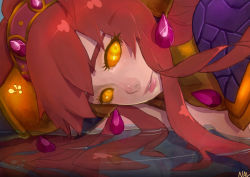  alexstrasza armor artist_request close-up glowing glowing_eyes long_hair warcraft world_of_warcraft  rating:Sensitive score:15 user:Benihime1