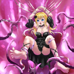  altea_aquila_(jain_no_ikenie) arms_up ass barefoot black_panties blonde_hair blue_eyes blush breasts jain_no_ikenie jewelry large_breasts long_hair looking_up open_mouth panties pendant restrained stealcave3 teeth tentacles tongue tongue_out underwear upper_teeth_only  rating:Questionable score:1 user:Kirkjonen