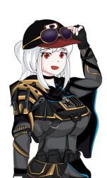  genderswap military military_uniform red_eyes sea_military sergeant_cranberry tagme uniform white_hair  rating:General score:0 user:Sea_Military_Fan01